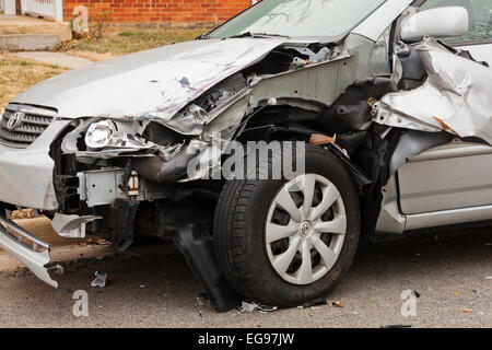 Car with front end accident damage - USA Stock Photo: 78879550 - Alamy