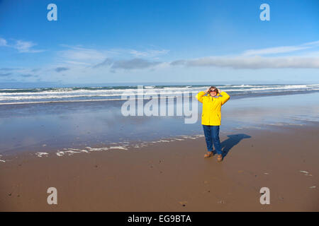 Day at the beach on the Oregon coast. Stock Photo