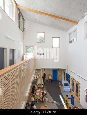 Wilkinson Primary School, Wolverhampton, United Kingdom. Architect: Architype Limited, 2014. View of first and ground floor with Stock Photo