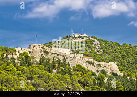 Fortica fortress view in town of Hvar, Dalmatia, Croatia Stock Photo