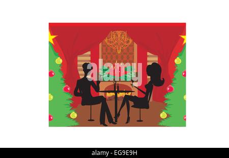 Christmas dinner. Stock Vector