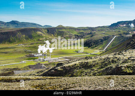 Nesjavellir Power Plant , the largest geothermal power plant in Iceland. Stock Photo