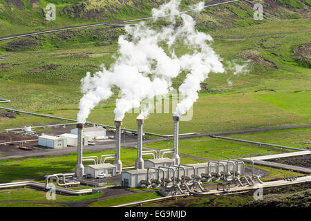 Nesjavellir Power Plant , the largest geothermal power plant in Iceland. Stock Photo