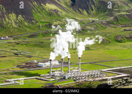 Nesjavellir Power Plant , the largest geothermal power plant in Iceland. Stock Photo