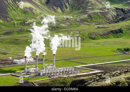 Nesjavellir Power Plant , the largest geothermal power plant in Iceland. Stock Photo