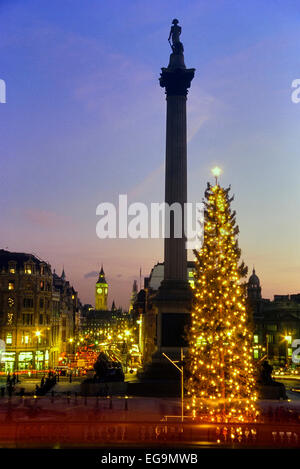 Trafalgar Square at Christmas. London. UK Stock Photo