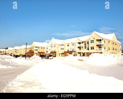 modern apartment building in winter Stock Photo