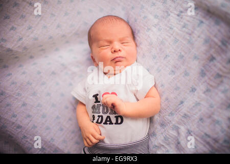 Newborn little baby sleeping Stock Photo