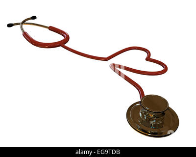 stethoscope heart shaped isolated on white background Stock Photo - Alamy
