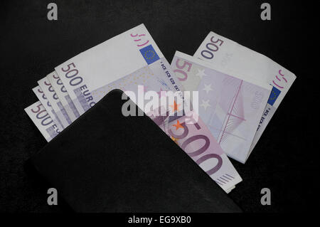 3000 euros on 500 euros six  times money EEC, CEE Stock Photo