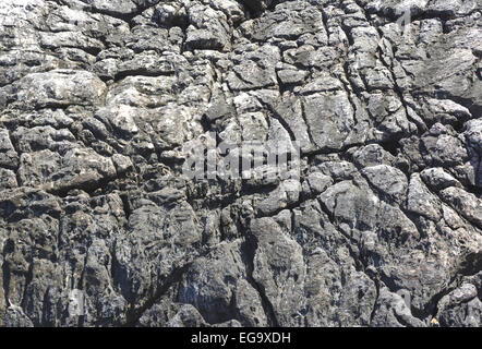 Weathered limestone rock background texture, Cape Formentor, Majorca, Spain. Background. Stock Photo