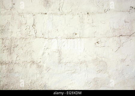 White washed grungy brick wall texture background, Majorca, Balearic islands, Spain. Stock Photo
