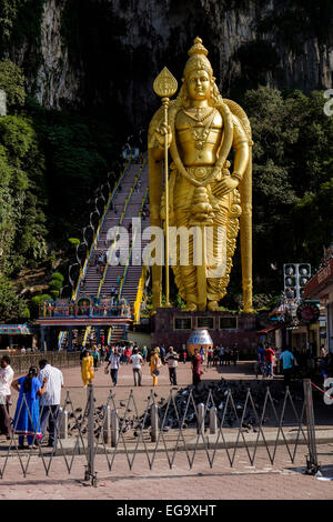 The Murugan statue at the Batu Caves, sri maha mariamman temple, Kuala Lumpur, Malaysia. Stock Photo