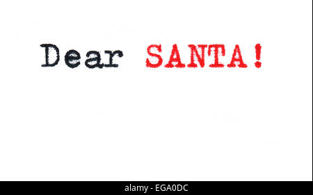 Word writing text Dear Santa. Business photo showcasing letter intended ...