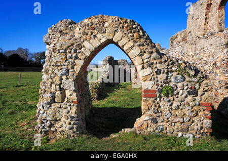 A view of the ruins of Greyfriars medieval Friary at Dunwich, Suffolk ...