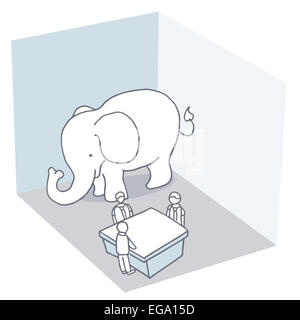 An image of an elephant in the room metaphor. Stock Photo