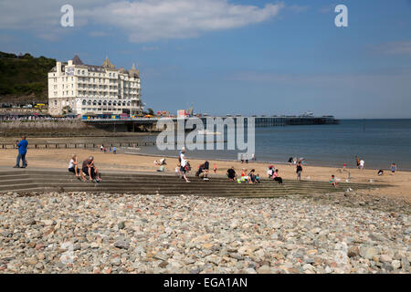 Beach and Grand Hotel, Llandudno, Conwy, Wales, United Kingdom, Europe Stock Photo
