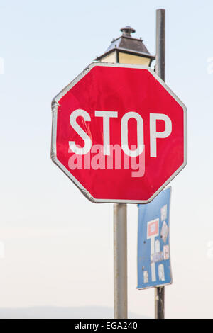 stop sign against the sky Stock Photo