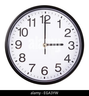 clock isolated time white wall minute circle Stock Photo