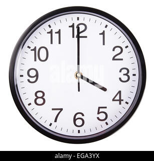 clock isolated time white wall minute circle Stock Photo