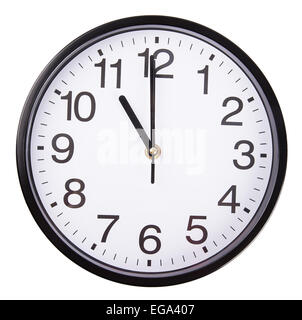 clock isolated time white wall minute circle Stock Photo