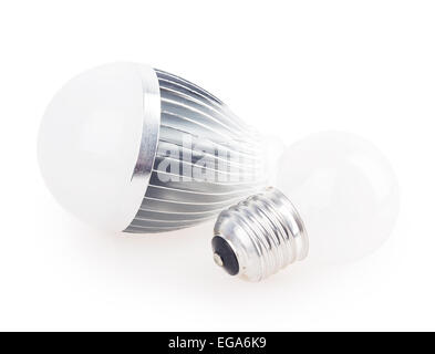 led bulb light lamp energy lights isolated white Stock Photo