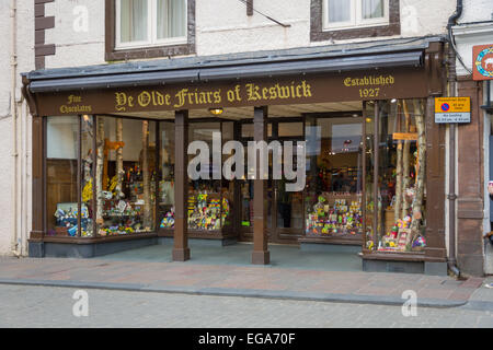 Ye Olde Friars Chocolate Shop in Keswick, Cumbria Stock Photo