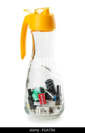 switch in carafe glass Isolated on white background Stock Photo