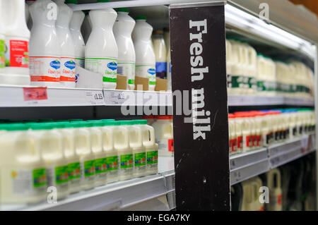 Fresh Milk  Sainsbury 's Supermarket . Stock Photo