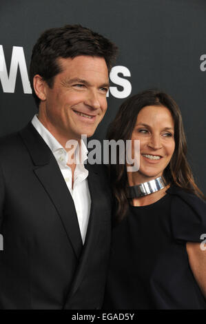 LOS ANGELES, CA - MARCH 5, 2014: Jason Bateman & wife Amanda Anka at the Los Angeles premiere of his movie 'Bad Words' at the Cinerama Dome, Hollywood. Stock Photo