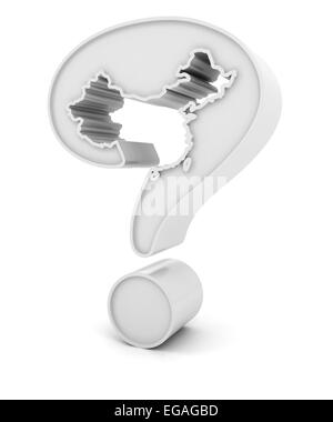 Question mark in the shape of China map Stock Photo