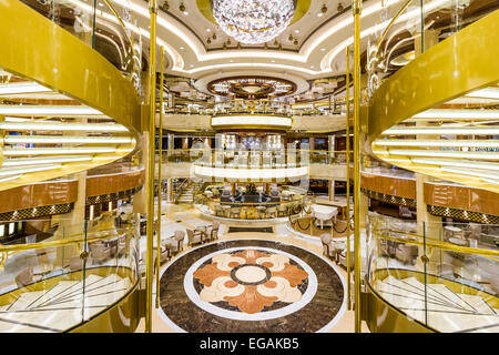 Interior decor in the atrium of the luxury cruise ship Regal Princess. Stock Photo