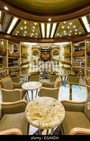 Interior decor in the atrium of the luxury cruise ship Regal Princess. Stock Photo