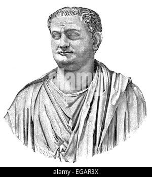 Titus or Titus Flavius Caesar Vespasianus Augustus, 39 - 81, Roman Emperor from 79 to 81, Stock Photo