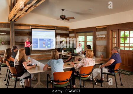 Off site business meeting at a country inn Stock Photo