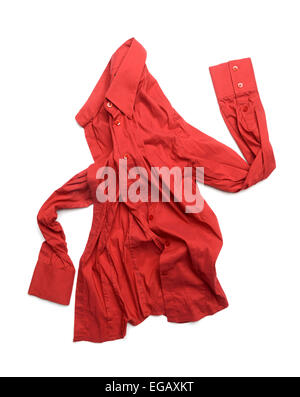 Red shirt cut out isolated on white background Stock Photo