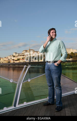 Young man talking on the phone Stock Photo