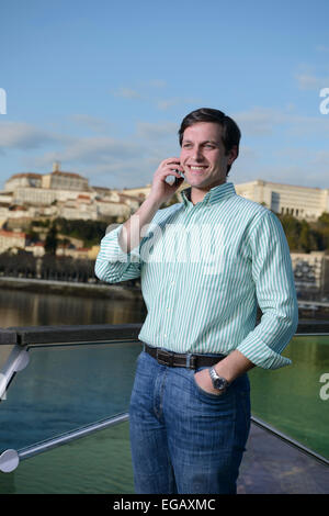 Young man talking on the phone Stock Photo