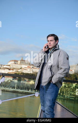 Young man talking on the phone Stock Photo
