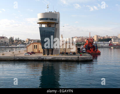 Port authority building at harbour entrance, Ceuta, Spanish territory in north Africa, Spain Stock Photo