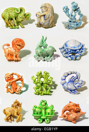 3d horoscope signs sculpted in cartoon style Stock Photo