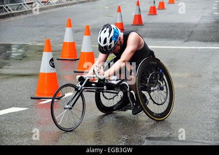 People join Wheelchair racing  at Sydney on January 26, 2015 in New South Wales, Australia. Stock Photo