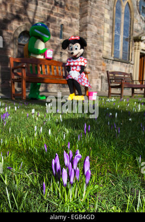 Minnie mouse in church gardens Stock Photo