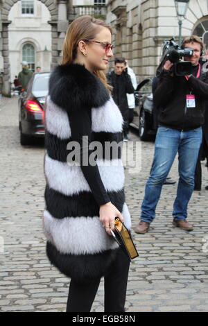 Rosie Fortescue arriving at LFW Day 1, Somerset House Stock Photo