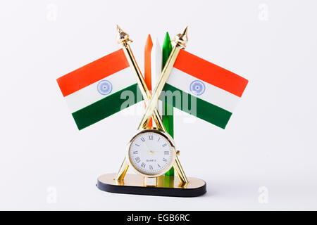 Flag Color Clock and Arranging Pencil Nobody Stock Photo