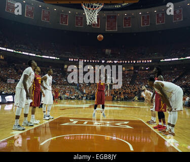 Feb 21, 2015. Dustin Hogue #22 of the Iowa State Cyclones in action vs the Texas Longhorns at the Frank Erwin Center in Austin Texas. Iowa State defeats the Longhorns 85-77. Stock Photo