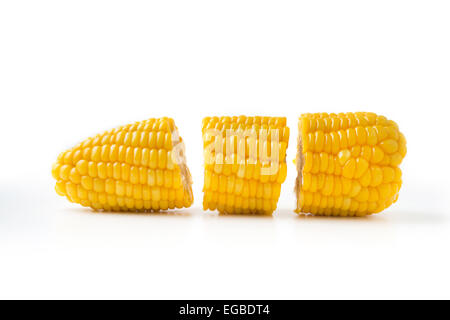 cross section corn isolated on white Stock Photo