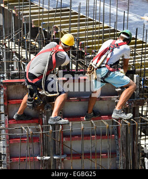 Construction workers are working at the construction site Stock Photo
