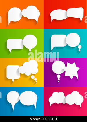Flat Speech Bubbles with Long Shadows Vector Illustration Stock Photo ...