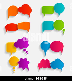 Flat Speech Bubbles with Long Shadows Vector Illustration Stock Photo ...